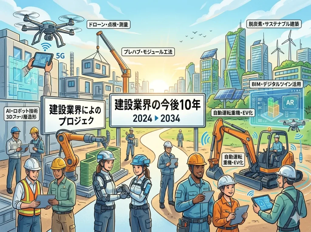 建設業界の今後10年｜人材不足・DX・法改正で業界はどう変わるのか？